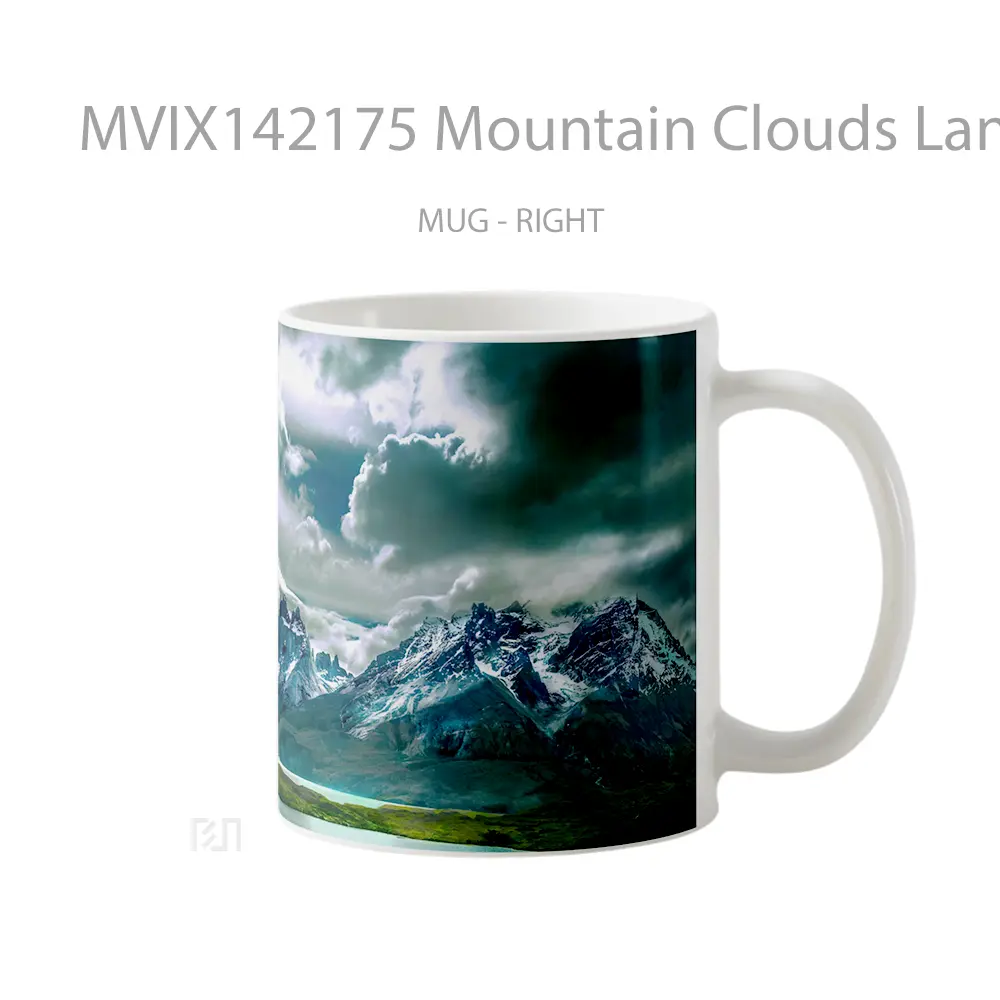 Mug Mountain Clouds Landscape Scenery Gelas Pemandangan Alam - All-side / Desain