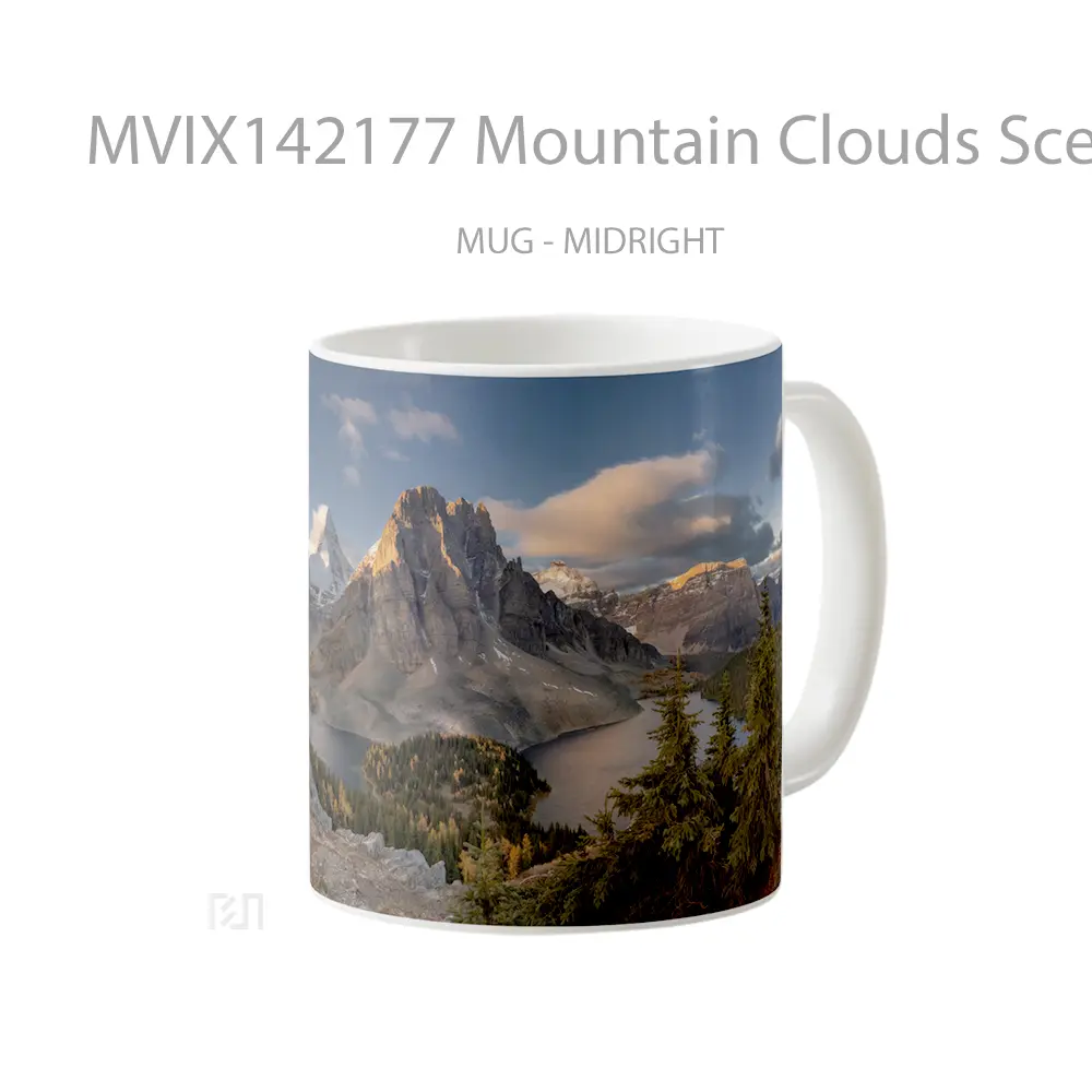 Mug Mountain Clouds Scenery Landscape Gelas Pemandangan Alam - All-side / Desain