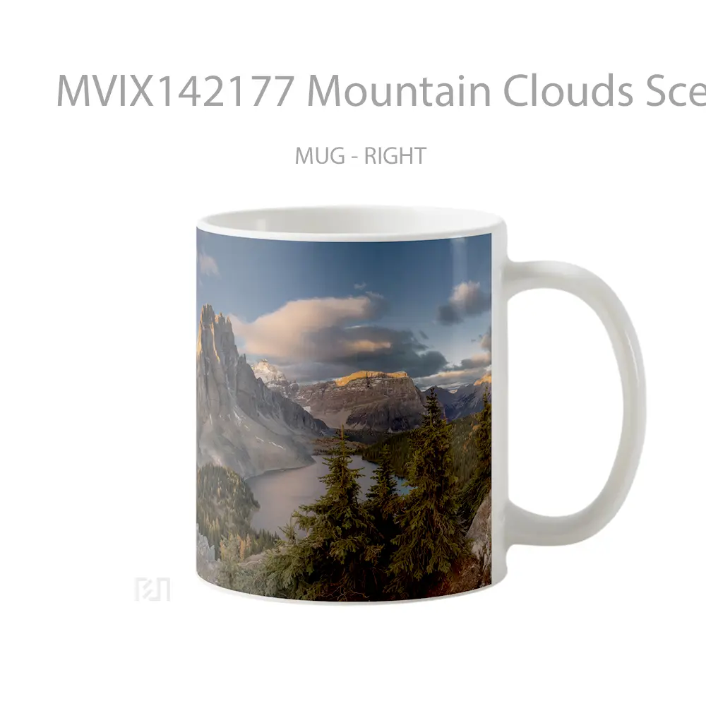 Mug Mountain Clouds Scenery Landscape Gelas Pemandangan Alam - All-side / Desain