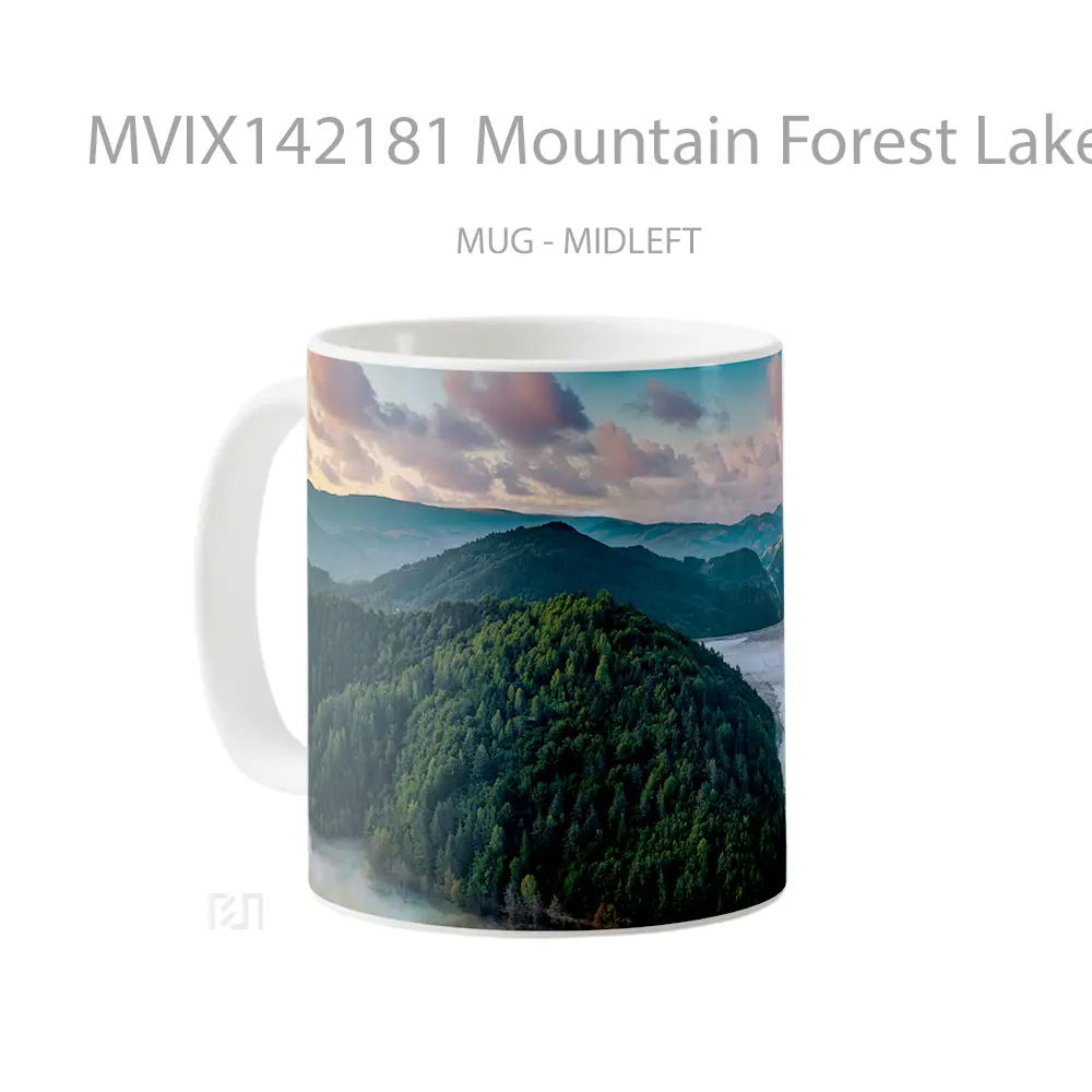 Mug Mountain Forest Lake Nature Landscape Scenery Gelas Pemandangan Alam - All-side / Desain