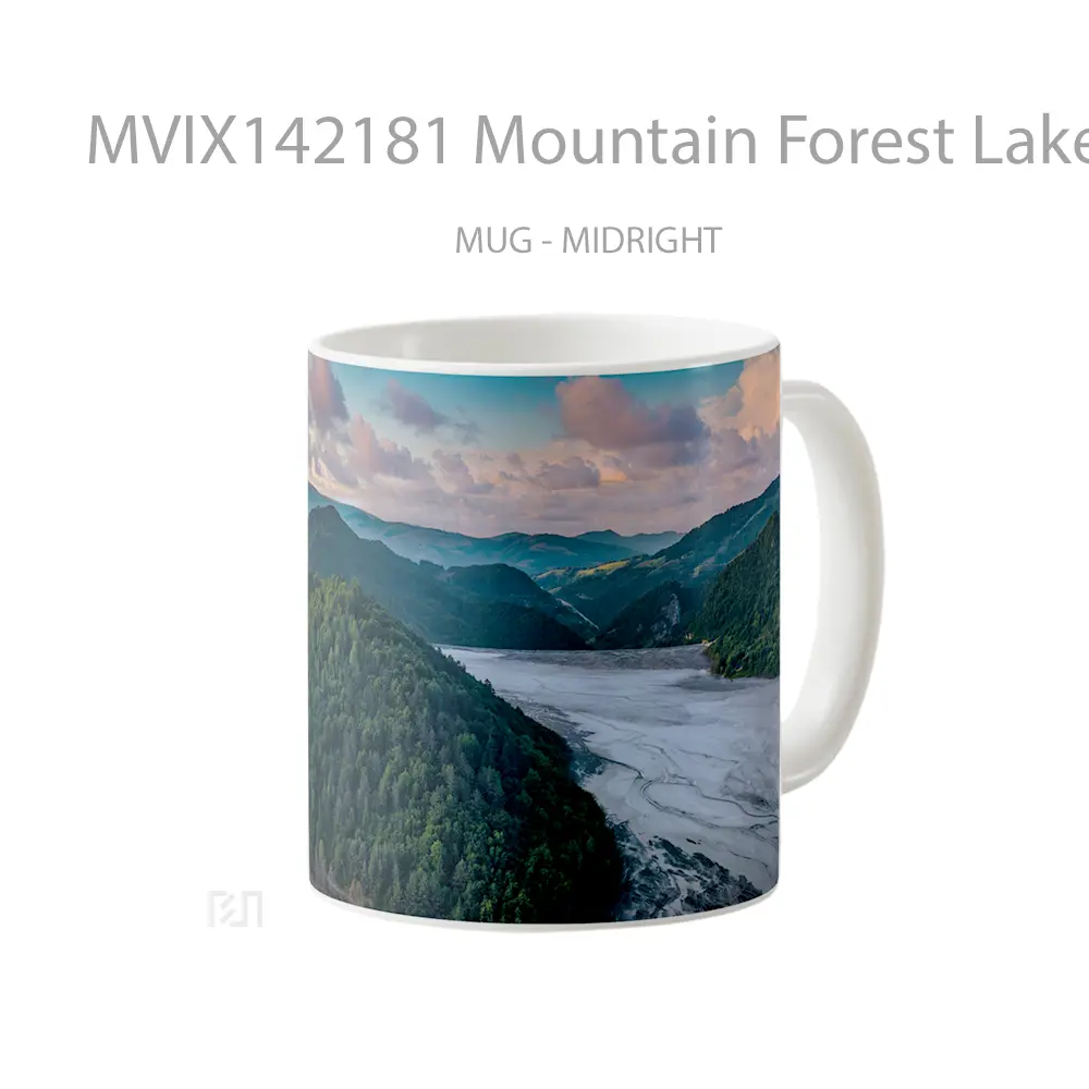 Mug Mountain Forest Lake Nature Landscape Scenery Gelas Pemandangan Alam - All-side / Desain