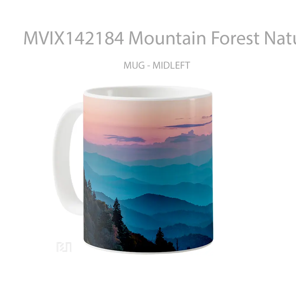 Mug Mountain Forest Nature Sunrise Scenery Gelas Pemandangan Alam - All-side / Desain