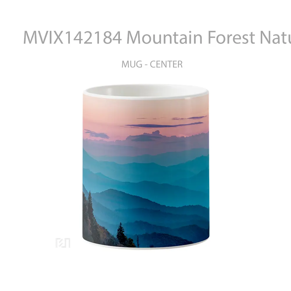 Mug Mountain Forest Nature Sunrise Scenery Gelas Pemandangan Alam