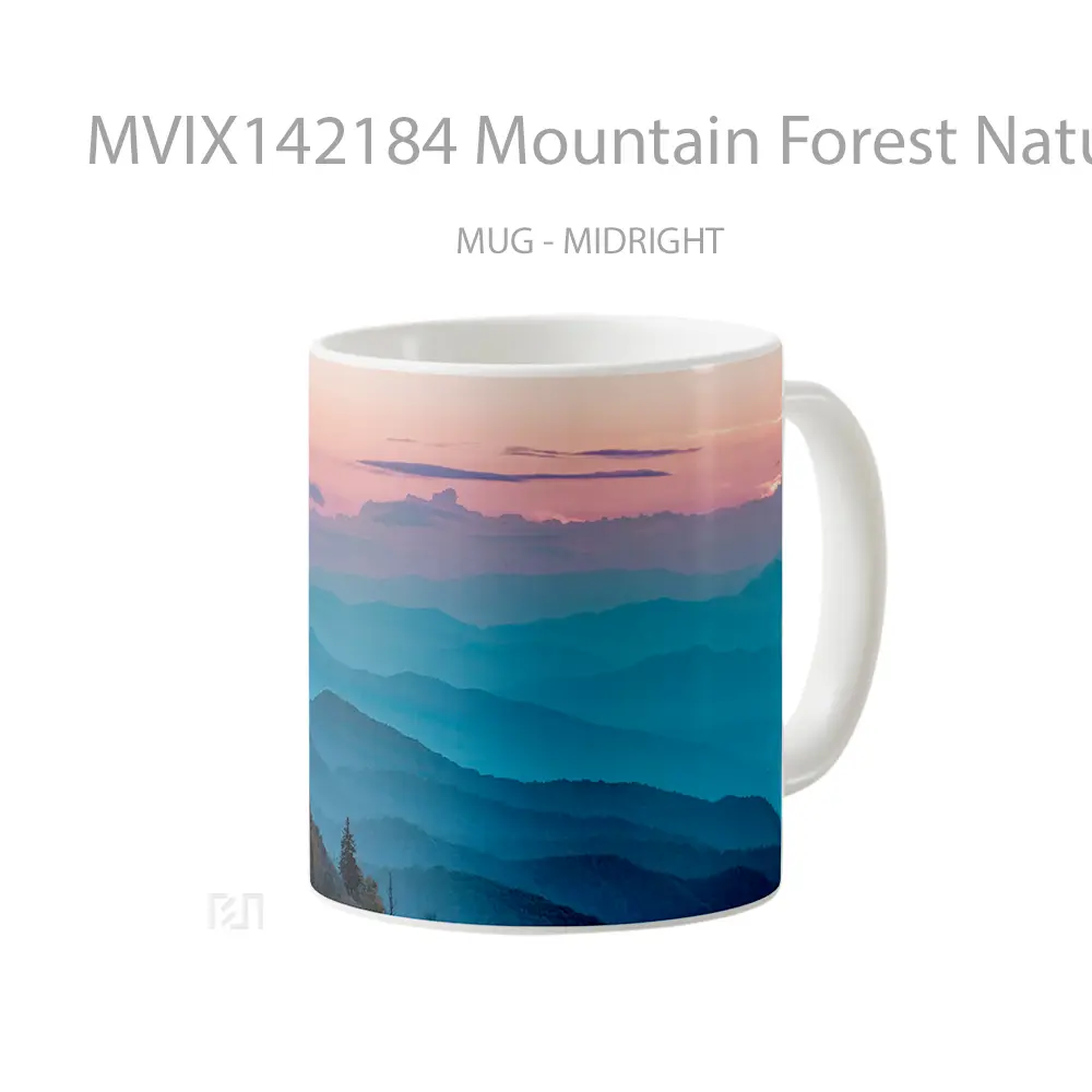 Mug Mountain Forest Nature Sunrise Scenery Gelas Pemandangan Alam - All-side / Desain