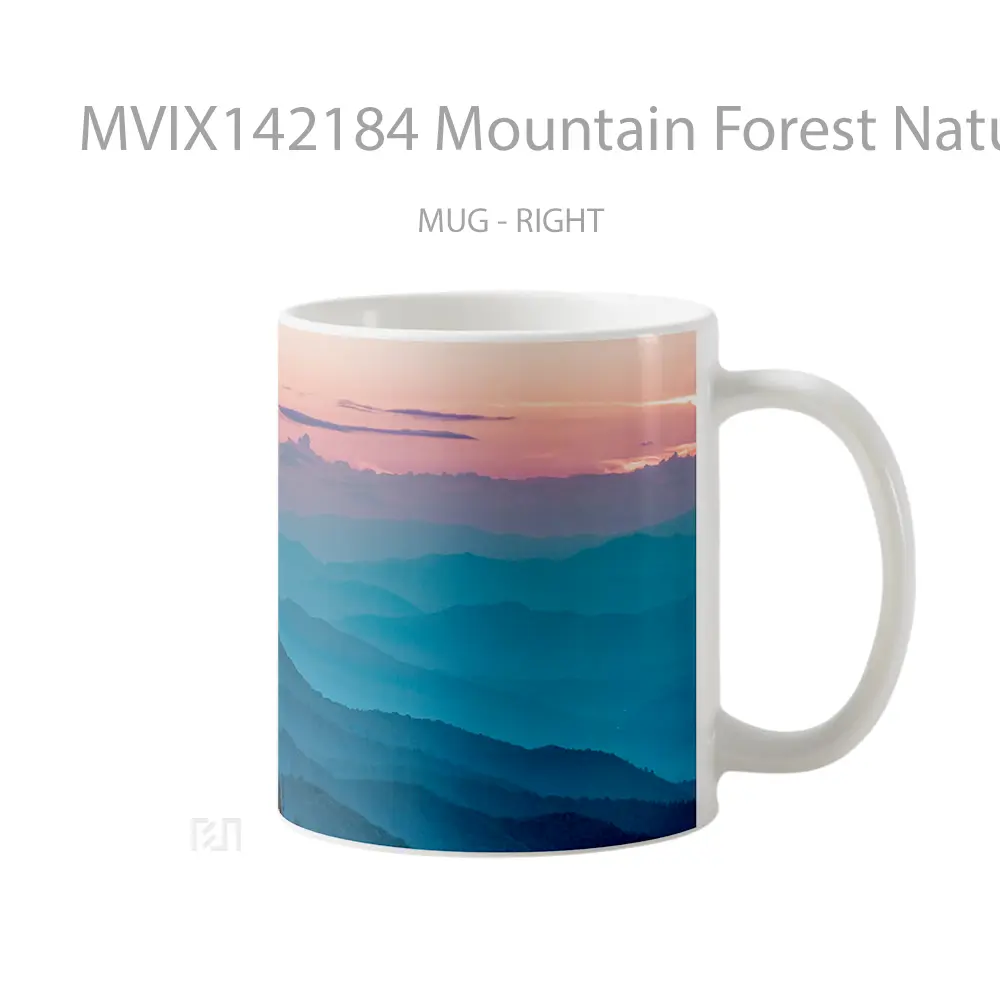 Mug Mountain Forest Nature Sunrise Scenery Gelas Pemandangan Alam - All-side / Desain