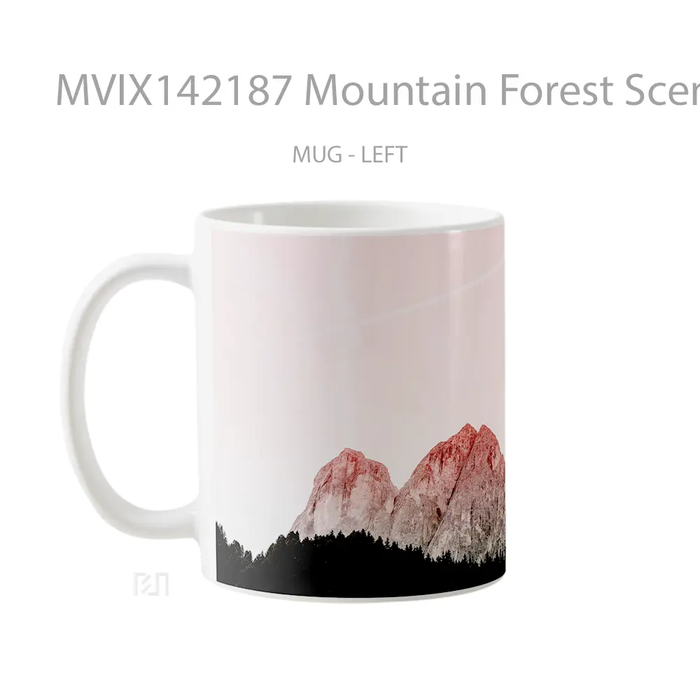 Mug Mountain Forest Scenery Landscape Gelas Pemandangan Alam - All-side / Desain