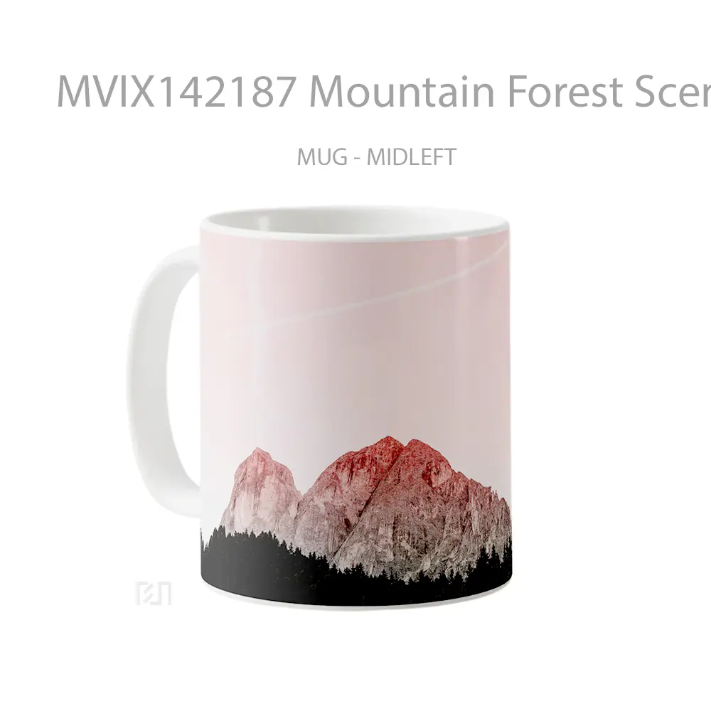 Mug Mountain Forest Scenery Landscape Gelas Pemandangan Alam - All-side / Desain