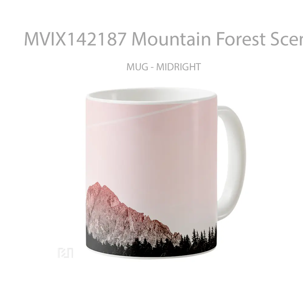 Mug Mountain Forest Scenery Landscape Gelas Pemandangan Alam - All-side / Desain
