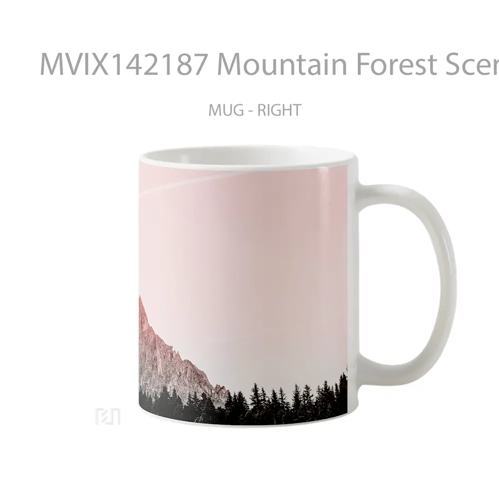 Mug Mountain Forest Scenery Landscape Gelas Pemandangan Alam - All-side / Desain