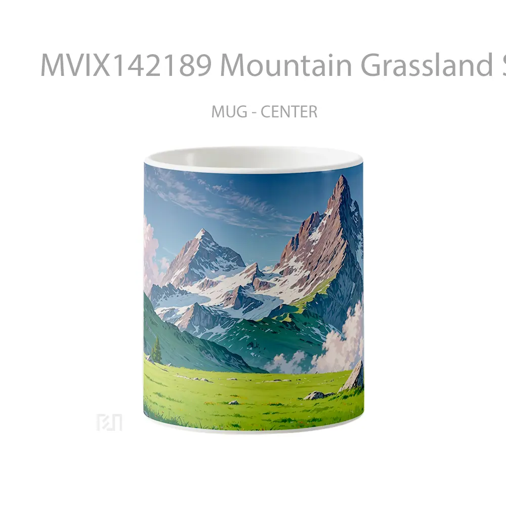 Mug Mountain Grassland Scenery Gelas Pemandangan Alam
