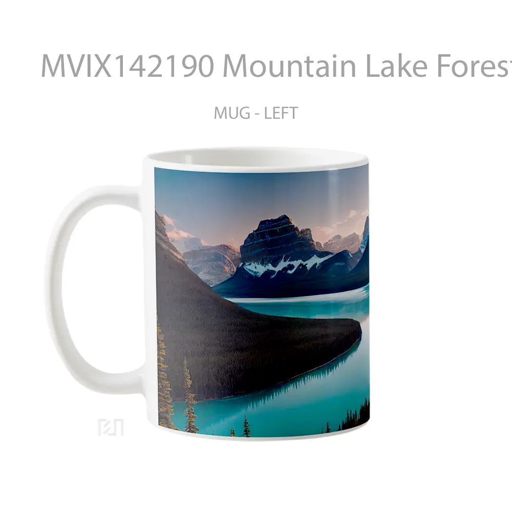 Mug Mountain Lake Forest Nature Scenery Gelas Pemandangan Alam - All-side / Desain