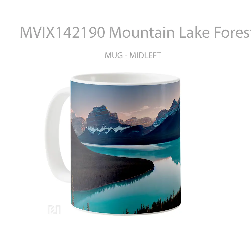 Mug Mountain Lake Forest Nature Scenery Gelas Pemandangan Alam - All-side / Desain