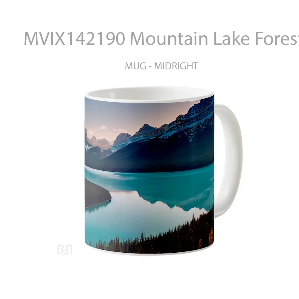Mug Mountain Lake Forest Nature Scenery Gelas Pemandangan Alam - All-side / Desain