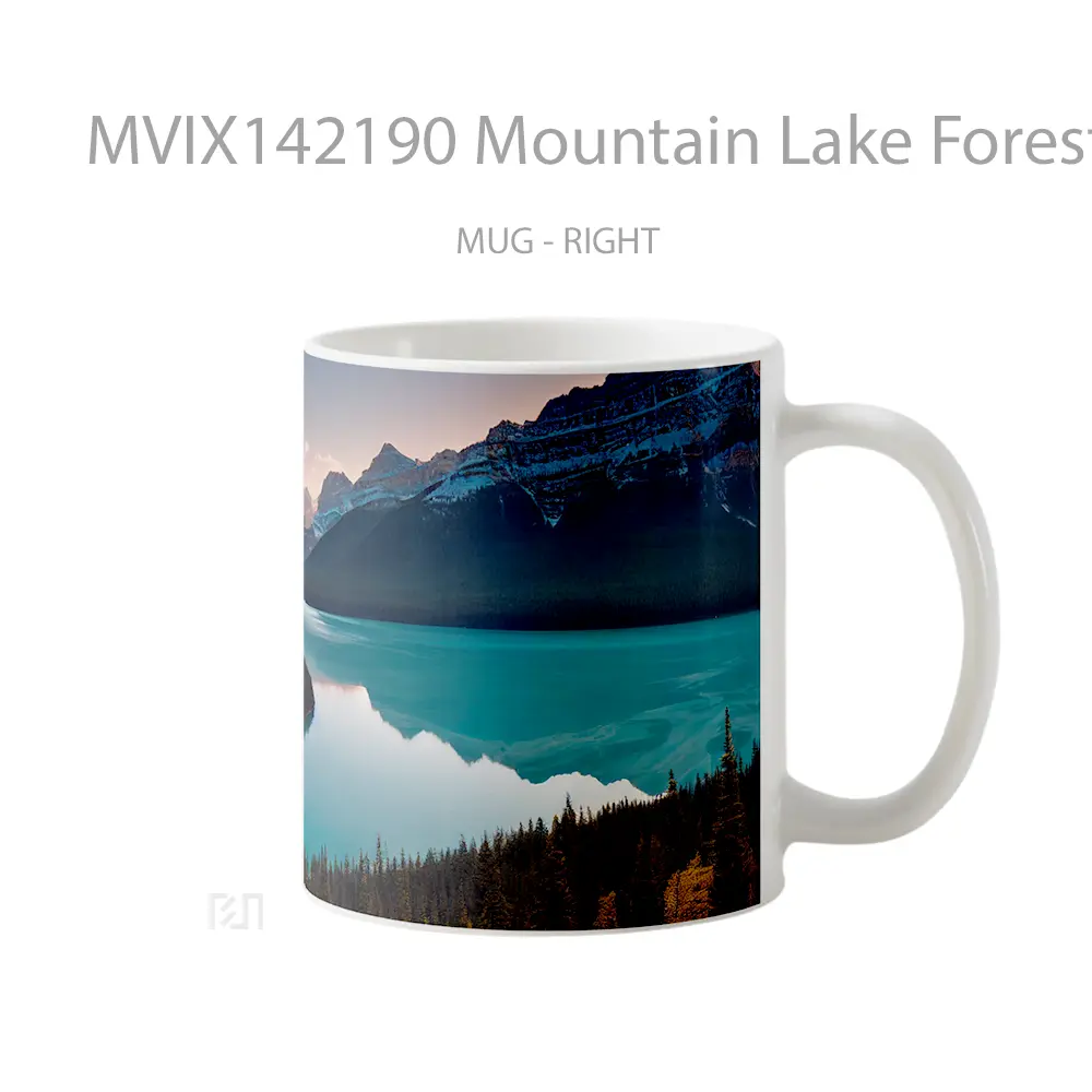 Mug Mountain Lake Forest Nature Scenery Gelas Pemandangan Alam - All-side / Desain