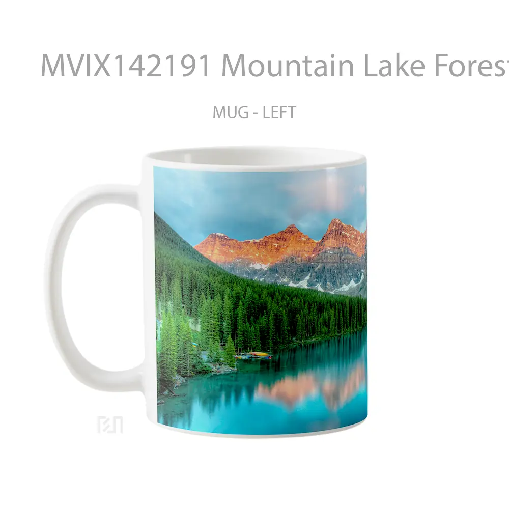 Mug Mountain Lake Forest Nature Scenery Gelas Pemandangan Alam - All-side / Desain