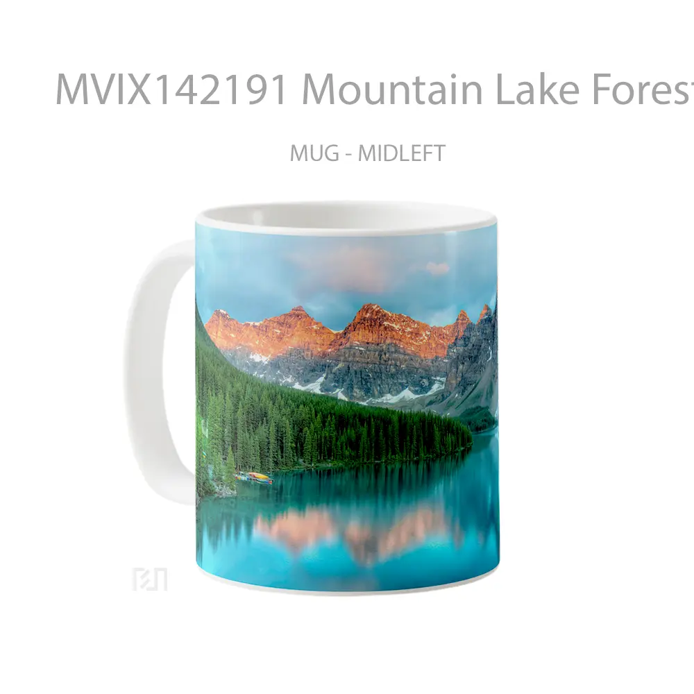 Mug Mountain Lake Forest Nature Scenery Gelas Pemandangan Alam - All-side / Desain
