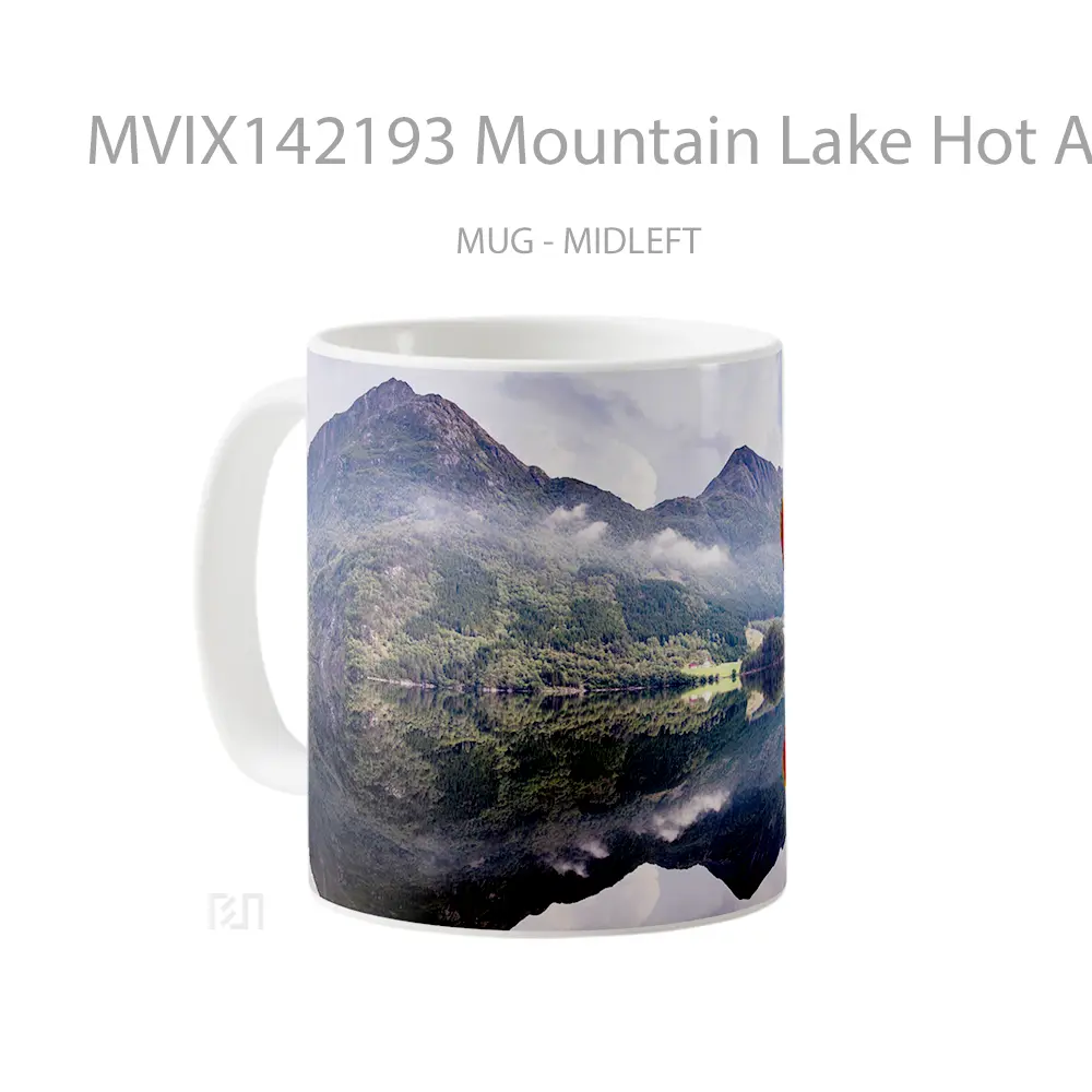 Mug Mountain Lake Hot Air Balloon Reflection Scenery Gelas Pemandangan Alam - All-side / Desain
