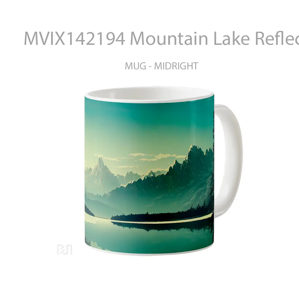 Mug Mountain Lake Reflection Nature Scenery Gelas Pemandangan Alam - All-side / Desain