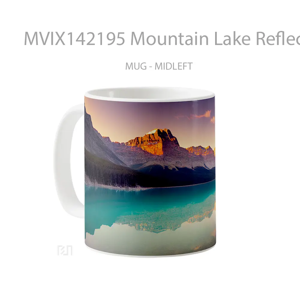 Mug Mountain Lake Reflection Scenery Banff National Park Gelas Pemandangan Alam - All-side / Desain