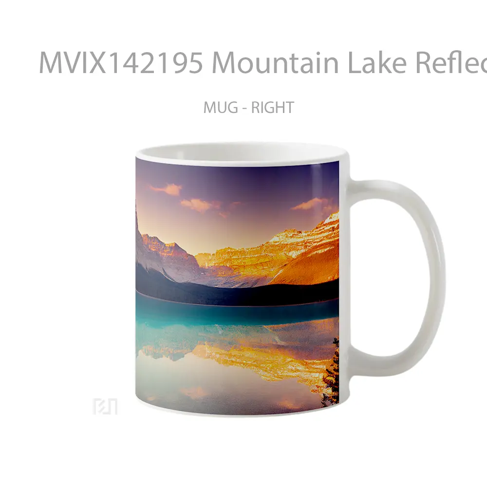 Mug Mountain Lake Reflection Scenery Banff National Park Gelas Pemandangan Alam - All-side / Desain