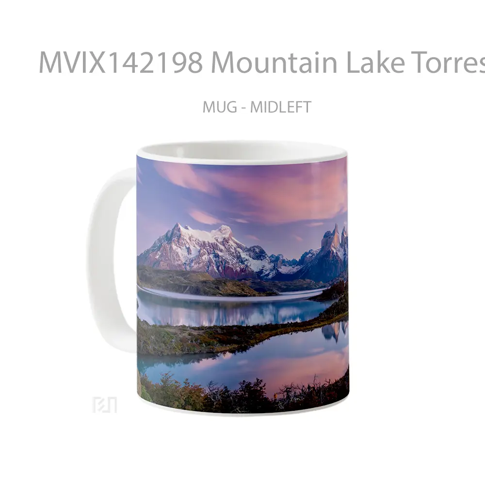 Mug Mountain Lake Torres Del Paine Nature Scenery Gelas Pemandangan Alam - All-side / Desain