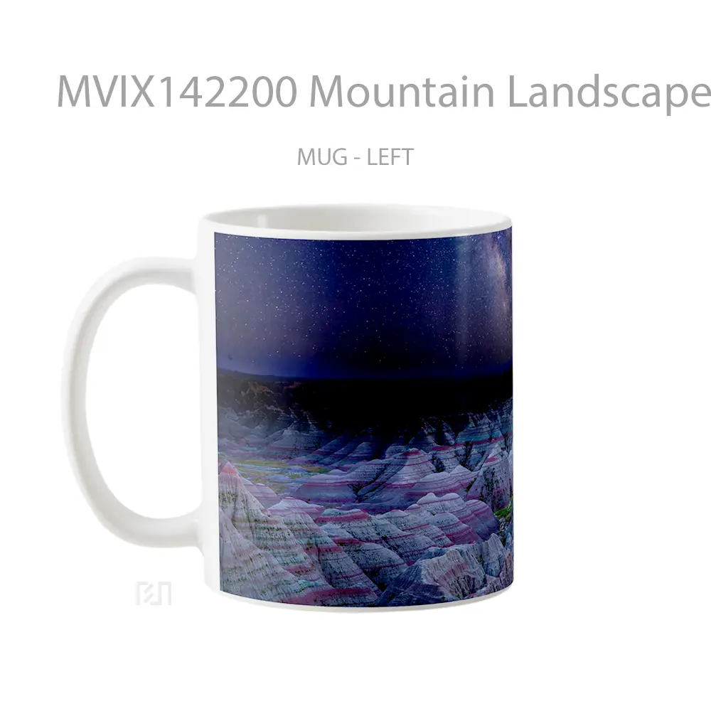 Mug Mountain Landscape Danxia Landform Night Sky Scenery Gelas Pemandangan Alam - All-side / Desain
