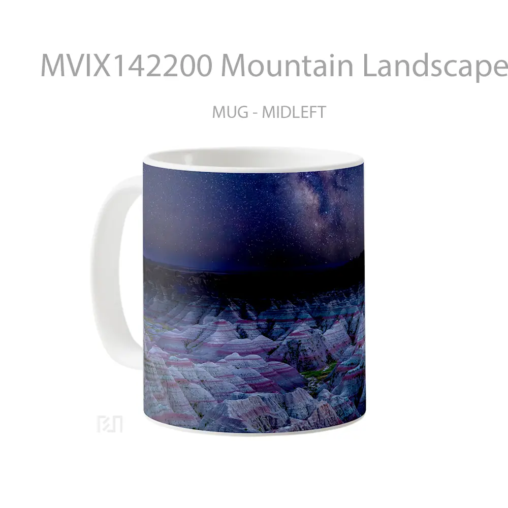 Mug Mountain Landscape Danxia Landform Night Sky Scenery Gelas Pemandangan Alam - All-side / Desain
