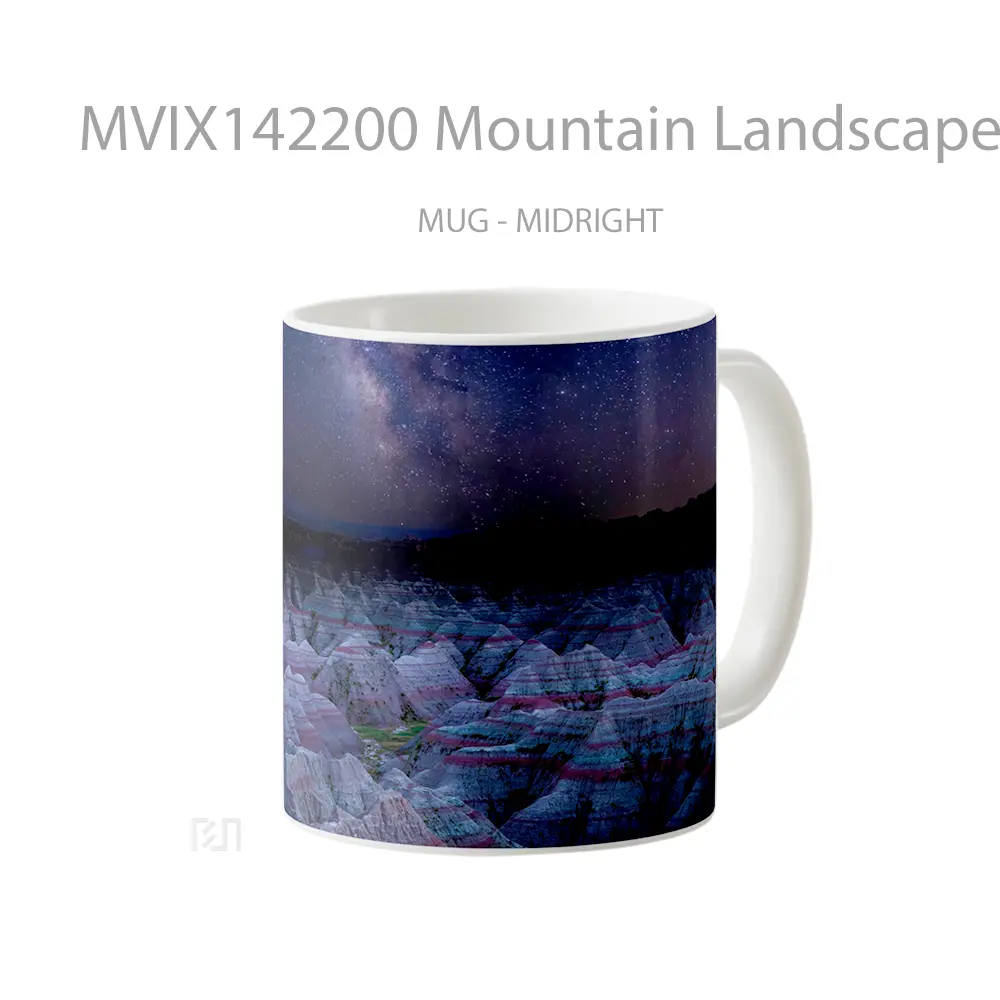 Mug Mountain Landscape Danxia Landform Night Sky Scenery Gelas Pemandangan Alam - All-side / Desain