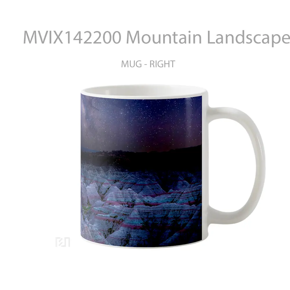 Mug Mountain Landscape Danxia Landform Night Sky Scenery Gelas Pemandangan Alam - All-side / Desain