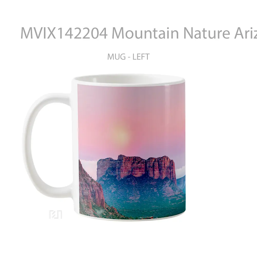 Mug Mountain Nature Arizona Usa Sunset Scenery Gelas Pemandangan Alam - All-side / Desain