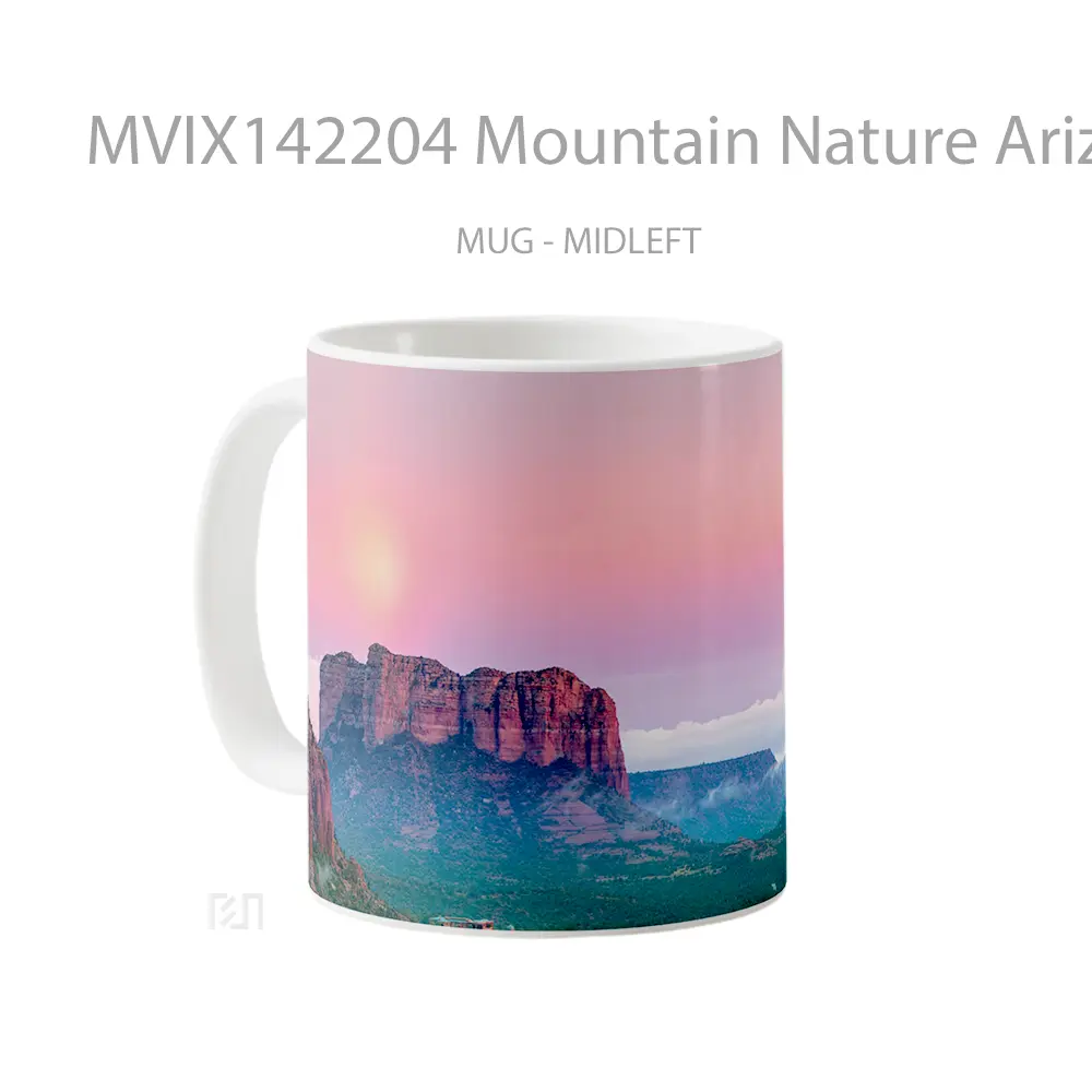 Mug Mountain Nature Arizona Usa Sunset Scenery Gelas Pemandangan Alam - All-side / Desain