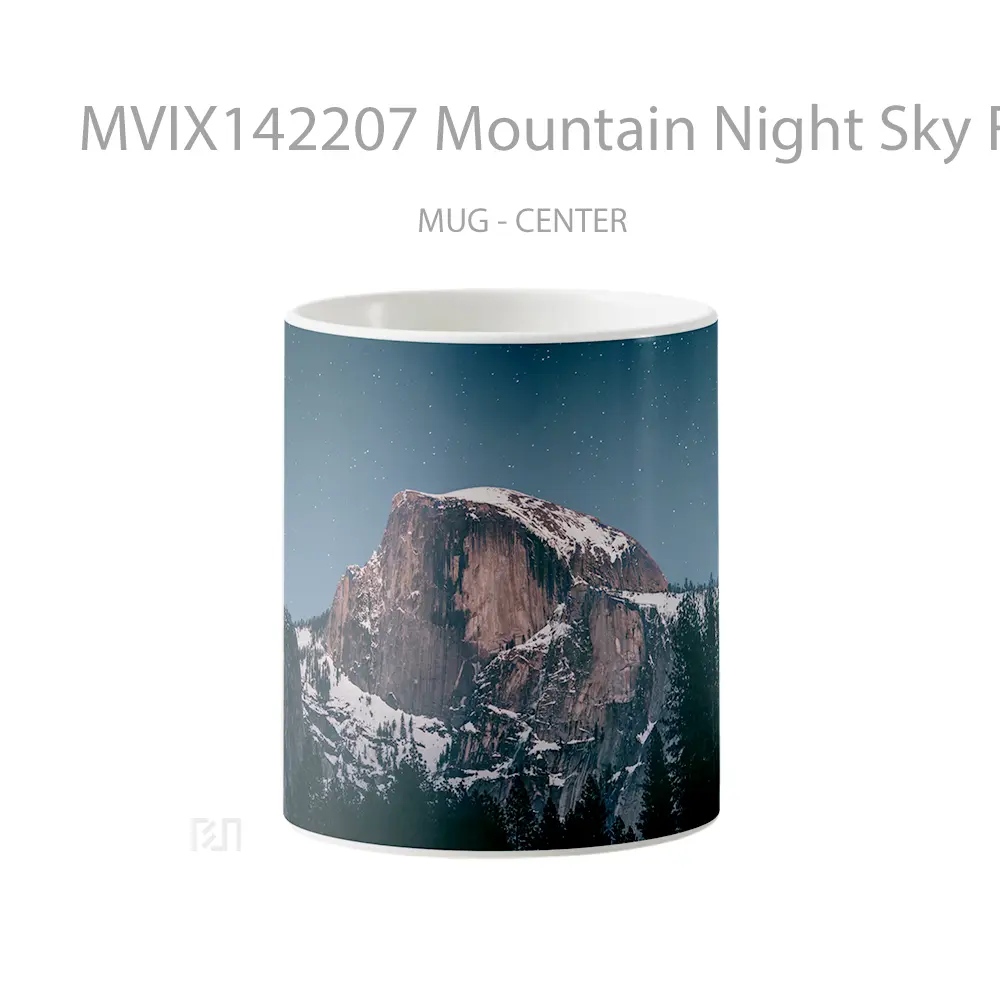 Mug Mountain Night Sky Forest Scener Gelas Pemandangan Alam