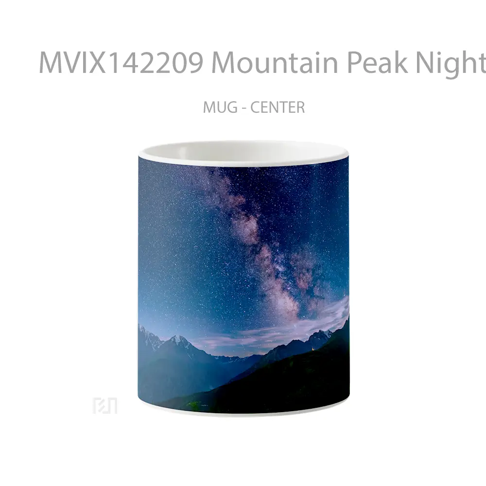 Mug Mountain Peak Night Sky Stars Scenery Gelas Pemandangan Alam