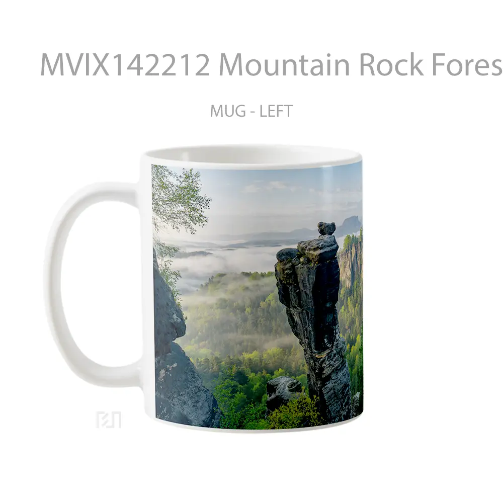 Mug Mountain Rock Forest Nature Scenery Gelas Pemandangan Alam - All-side / Desain