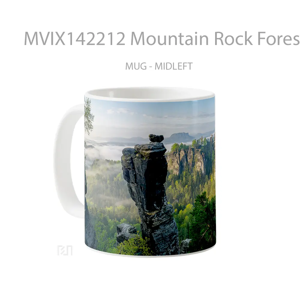 Mug Mountain Rock Forest Nature Scenery Gelas Pemandangan Alam - All-side / Desain