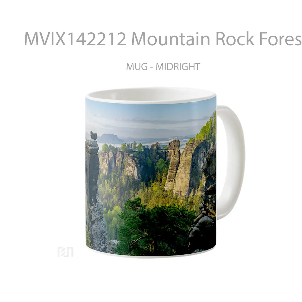 Mug Mountain Rock Forest Nature Scenery Gelas Pemandangan Alam - All-side / Desain
