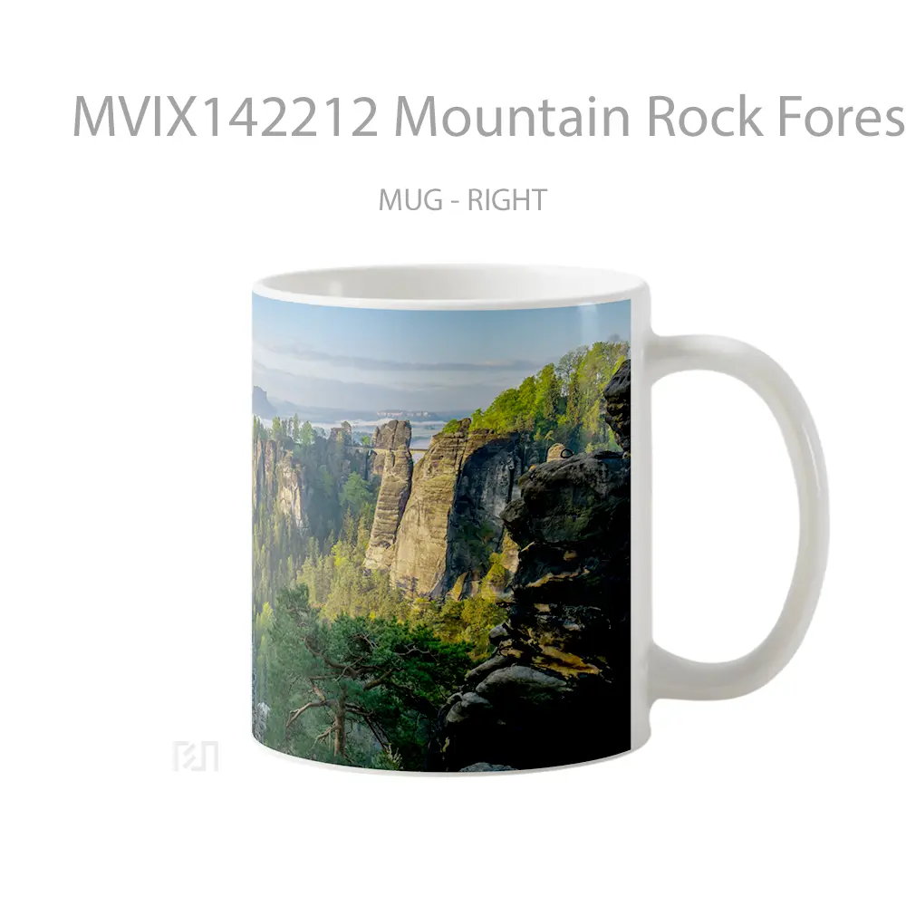 Mug Mountain Rock Forest Nature Scenery Gelas Pemandangan Alam - All-side / Desain