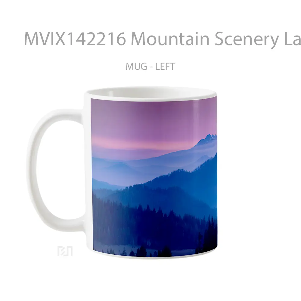 Mug Mountain Scenery Landscape Gelas Pemandangan Alam - All-side / Desain