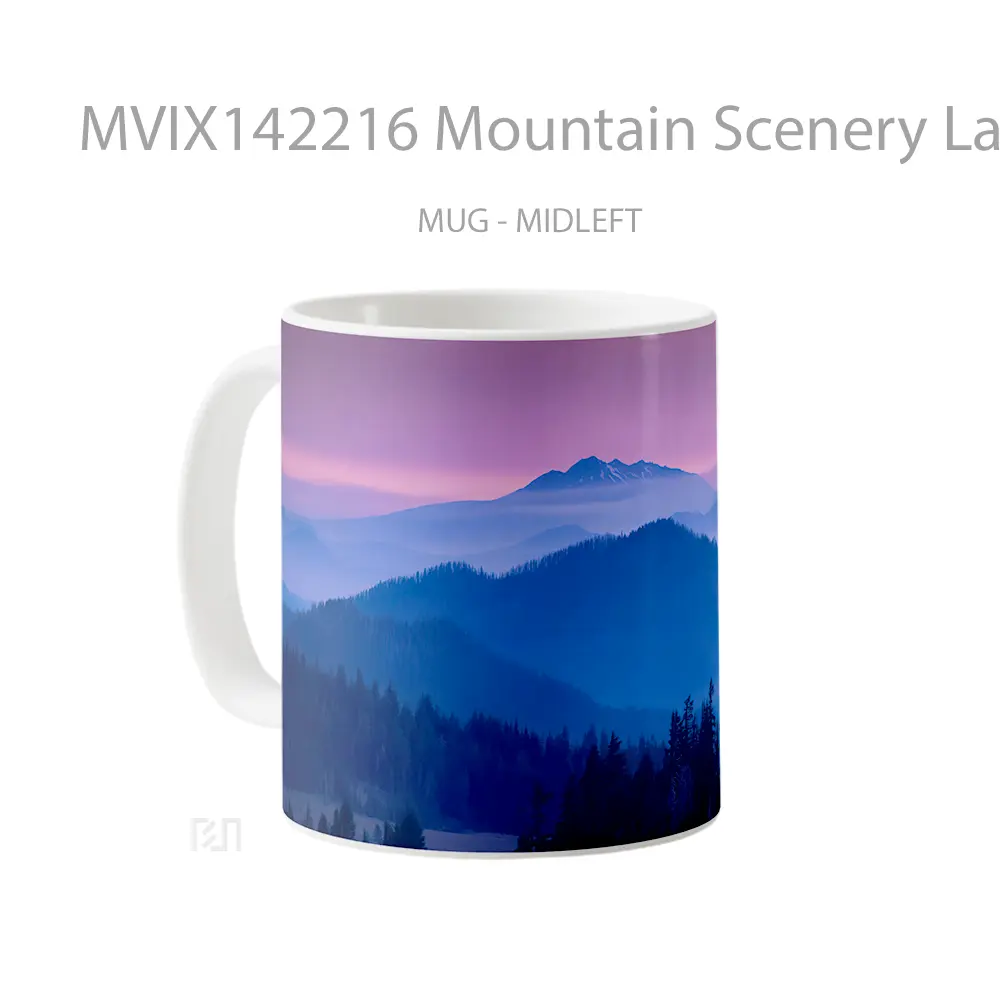 Mug Mountain Scenery Landscape Gelas Pemandangan Alam - All-side / Desain