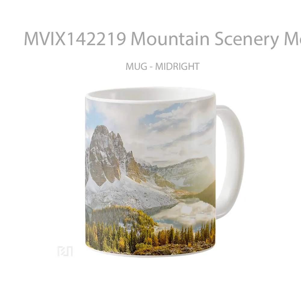 Mug Mountain Scenery Mount Assiniboine Canada Gelas Pemandangan Alam - All-side / Desain