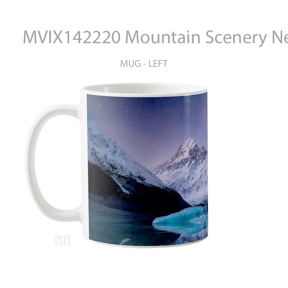 Mug Mountain Scenery New Zealand Mount Cook Gelas Pemandangan Alam - All-side / Desain