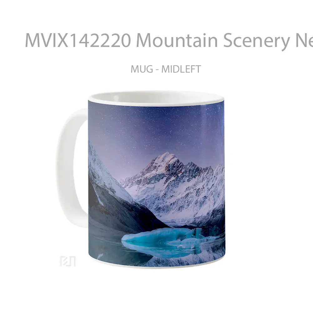 Mug Mountain Scenery New Zealand Mount Cook Gelas Pemandangan Alam - All-side / Desain