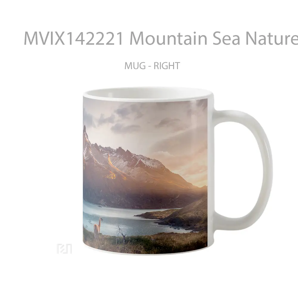 Mug Mountain Sea Nature Scenery Photography Gelas Pemandangan Alam - All-side / Desain