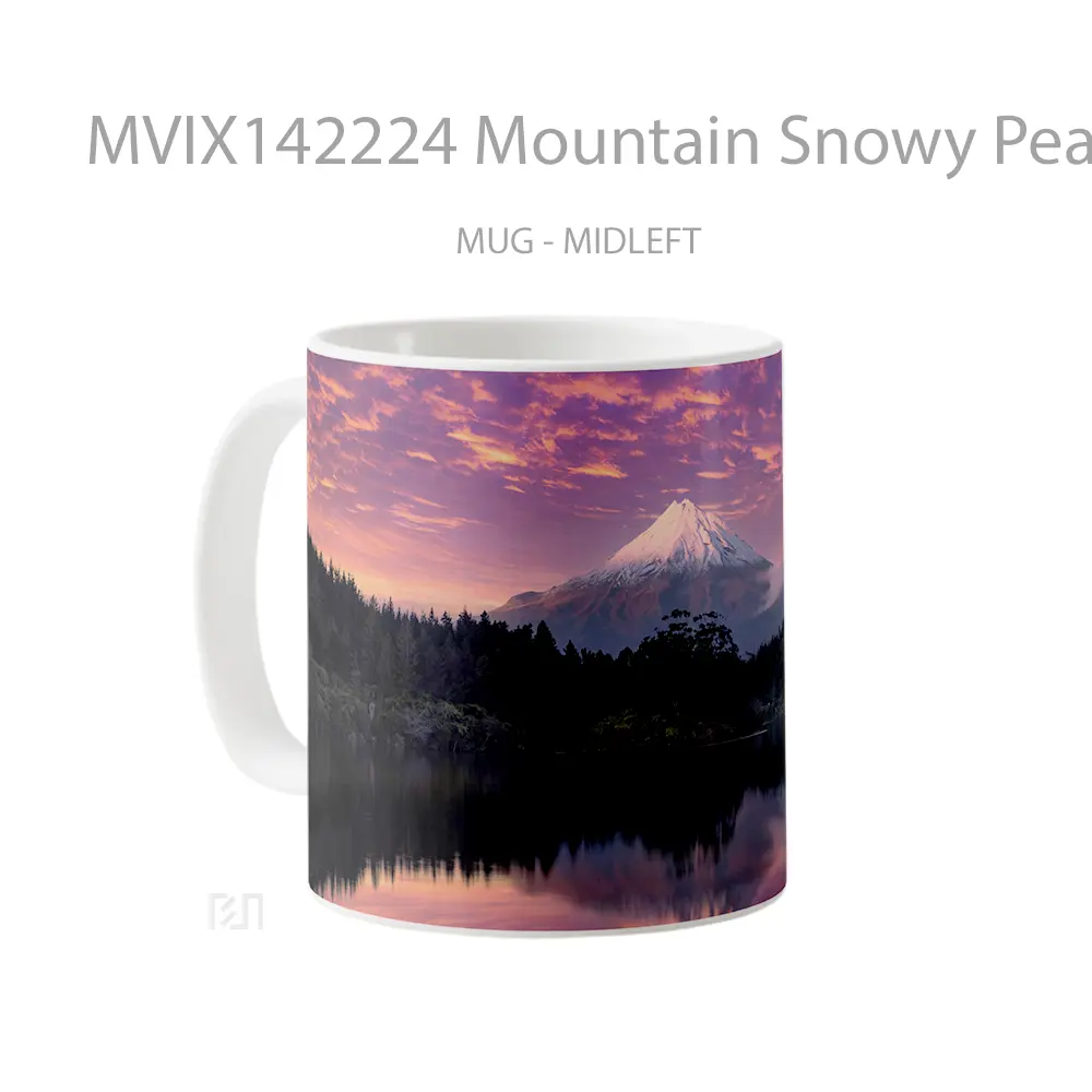 Mug Mountain Snowy Peak New Zealand Mount Taranaki Gelas Pemandangan Alam - All-side / Desain