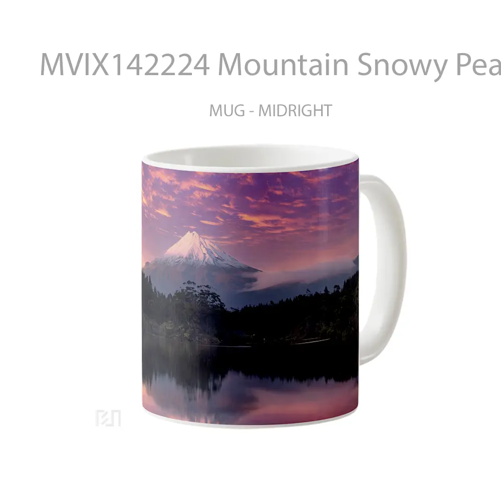 Mug Mountain Snowy Peak New Zealand Mount Taranaki Gelas Pemandangan Alam - All-side / Desain