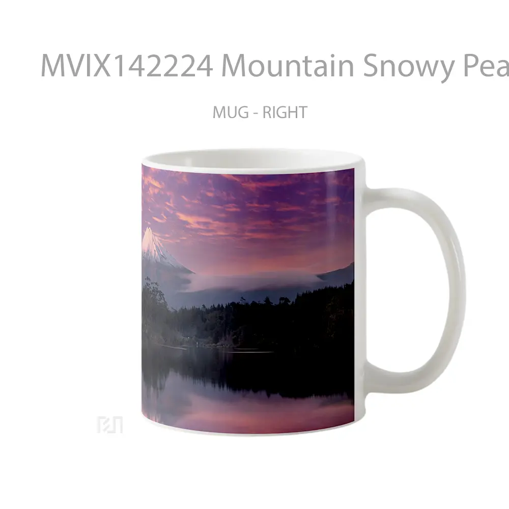 Mug Mountain Snowy Peak New Zealand Mount Taranaki Gelas Pemandangan Alam - All-side / Desain