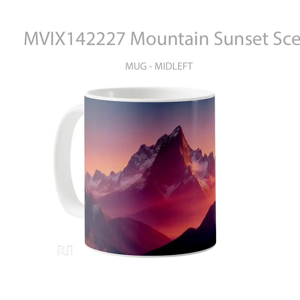 Mug Mountain Sunset Scenery Gelas Pemandangan Alam - All-side / Desain