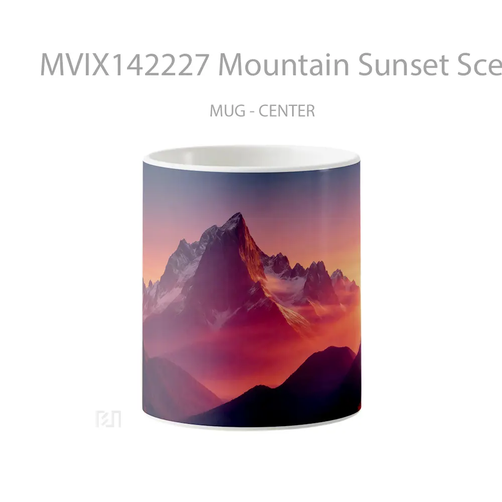Mug Mountain Sunset Scenery Gelas Pemandangan Alam