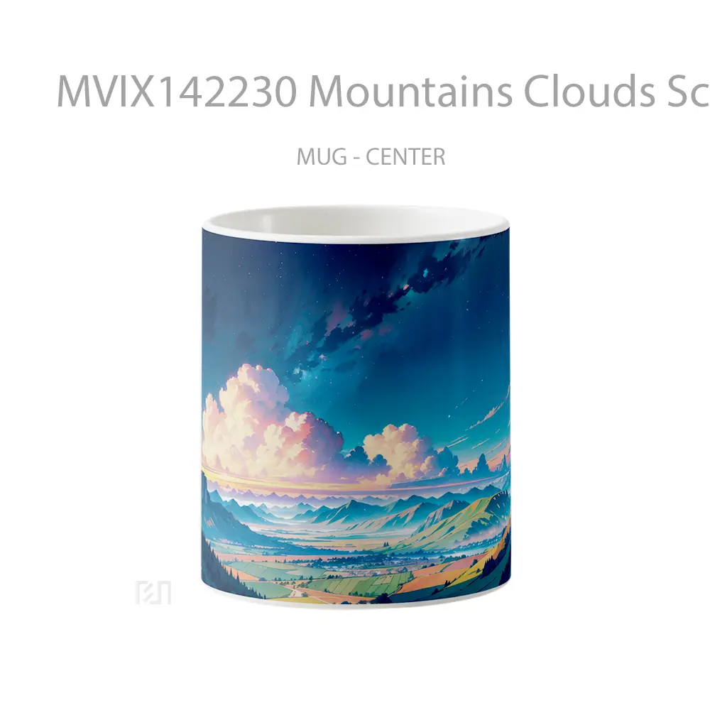 Mug Mountains Clouds Scenery Gelas Pemandangan Alam
