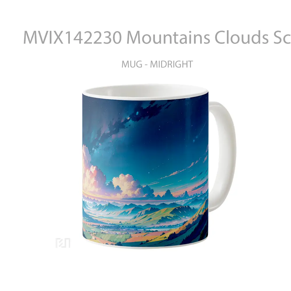 Mug Mountains Clouds Scenery Gelas Pemandangan Alam - All-side / Desain